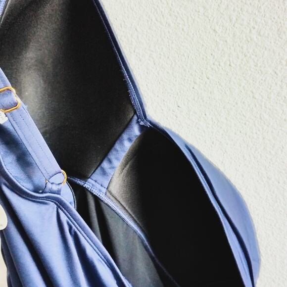 Sonnet Shores Plus Size 24W Navy Blue Ruched Flattering One Piece Swimsuit NEW - Picture 7 of 7